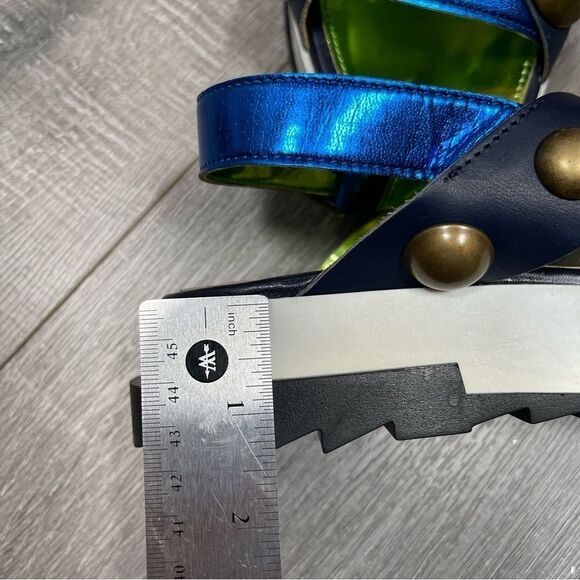 DIESEL Sandals Criss cross Chunky Studs Size 37 US7 Navy - Picture 5 of 15